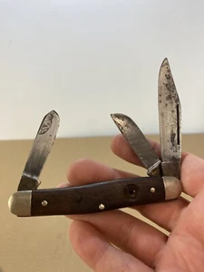 Vtg BOKER Folding Knife Solingen GERMANY 3 Blade Wood Handle Anniversary - Picture 1 of 4