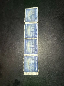 US Stamps Scott #1047 ~ 1956 20c MONTICELLO Used Strip of 4 -#2281 - Picture 1 of 3