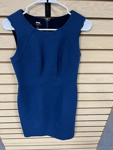 Talbots Petites Wool Spandex Blend Blue Pencil Straight Dress Size 6 P Body Con - Picture 1 of 7