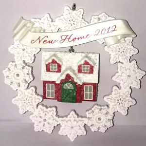 Hallmark 2012 "New Home" Schneeflockenkranz mit Haus Andenken Ornament NEU - Bild 1 von 3