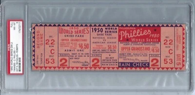 1950 World Series Game 2 Full Ticket Joe DiMaggio HR PSA - 8 Highest Grade - Image 1 of 3
