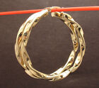 1 3 4 Bellezza Twisted Shiny Round Hoop Hoop Earrings Bronze Yellow Color