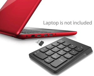 Wireless Numeric Keypad Financial Numpad Keyboard for Notebook Laptop Desktop - Picture 1 of 4