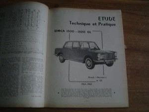 TECHNISCHE ZEITSCHRIFT RTA SIMCA 1500 - 1500 GL 1964 - 1965 Limousine und Kombi - Bild 1 von 1