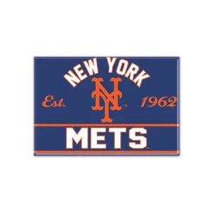 TWO (2) NEW YORK METS, 2.5" X 3.5" METAL MAGNETS FROM WINCRAFT - Picture 1 of 2