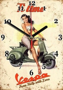 Publicité, Vintage, Scooter VESPA en Horloge murale -01hm - Picture 1 of 1