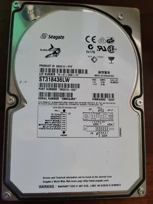 Seagate Barracuda 18XL 18.37GB 7200RPM 3.5" (ST318436LW) SCSI HDD - Image 1 of 4