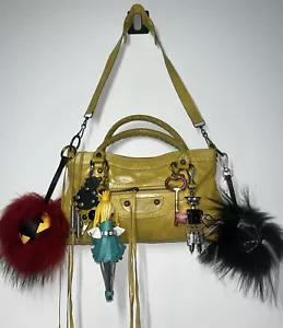 Bolso de ciudad para motocicleta de cuero envejecido amarillo mostaza Besso talla M - Imagen 1 de 24
