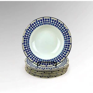 Geometrix Bone China Salad Soup Bowls Doulton Company St Andrews 2002 BY PIECE - Picture 1 of 9