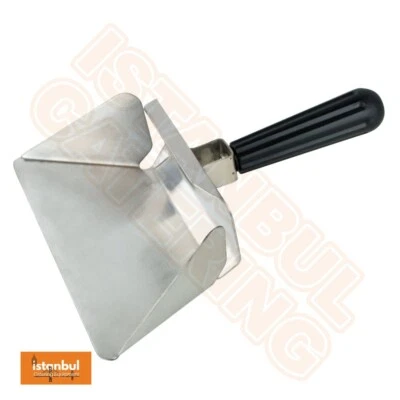 Stainless Steel Chip Shop Scoop Fast Food Takeaway Bagger Solid Handle