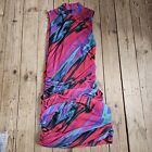 Womens Ruched And Ready Absract Print Bodycon Dress