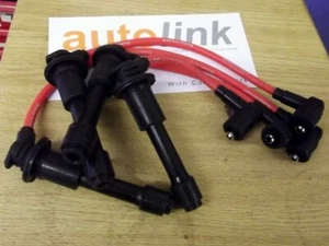 HT leads red 8mm spark plug ignition lead set Mazda MX5 1.6 1.8 Eunos MX-5 89-00 - Picture 1 of 2
