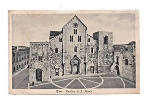BARI BASILICA DI S. NICOLA CARTOLINA VIAGGIATA ANIMATA ANNO 1939 FP - Imagen 1 de 2