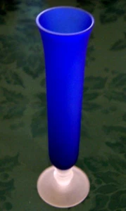Lovely Frosted Blue 8" Tall Bud Vase - Picture 1 of 1