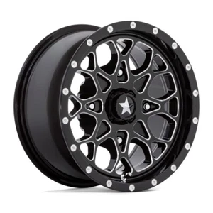 MSA M45 Portal 14X7 ATV/UTV Wheel - Gloss Black/Milled (4/156) +10mm - Picture 1 of 2