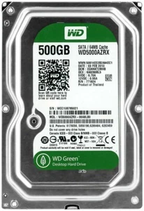 FESTPLATTE WESTERN DIGITAL GREEN 500GB 5400U/min 64MB SATA III WD5000AZRX 3.5'' - Bild 1 von 4