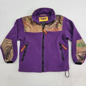 Trail Crest Fleece Jacket Girls’s Childs Sz XS Camo Purple Pockets Full Zip EUC - Picture 1 of 8