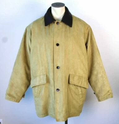 Rainforest Tan Brown Leather Collar Zip Out Down Liner Jacket Barn Coat Sz XL - Image 1 of 4