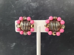 Richelieu Beaded Clip-on Earrings Vintage, READ - Picture 1 of 10