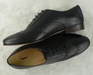 NEU J. Crew Damen Einzelhandel $ 258 LEDER SCHNÜR-OXFORDS SCHWARZ GRÖSSE 9,5 ITALIEN - Bild 1 von 2