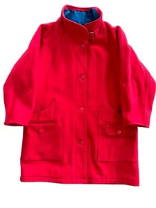 Giacca cappotto vintage Woolrich donna lana rossa foderata in flanella giacca shacket XL MADE IN USA - Foto 1 di 7