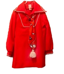 Vestido recto rojo mod años 70 cuello marinero bufanda disfraz retro 6x Ruth of Carolina - Imagen 1 de 13
