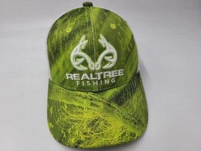 Boné Realtree pesca camuflagem malha caminhoneiro Snapback chapéu masculino ao ar livre logotipo verde branco - Imagem 1 de 4