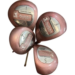 LPGA ALLEGRA Plus Size Lot (x4) Wood Golf Clubs Set 1,3, 5, 7 Graphite Ladies RH - Picture 1 of 10