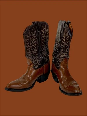 Botas vaqueras vintage de cuero marrón ACME para mujer’s 9 para hombre’s 10 Foto 1 de 4