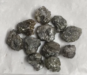 Lote de diamantes sin cortar ásperos grises marrones naturales de 10,00+ quilates | Diamantes crudos de 5,0-7,0 mm - Imagen 1 de 6