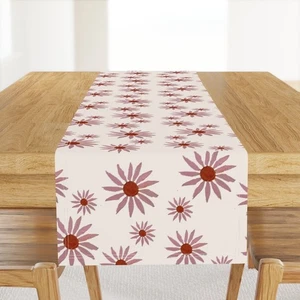 Vintage Daisies Retro Scattered Floral Pink Vintage Blush Printed Table Runner - Picture 1 of 5