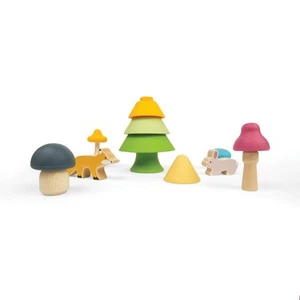 Juego Bigjigs Toys Forest Friends - Juguetes apilables de silicona, juguetes Montessori - Imagen 1 de 9