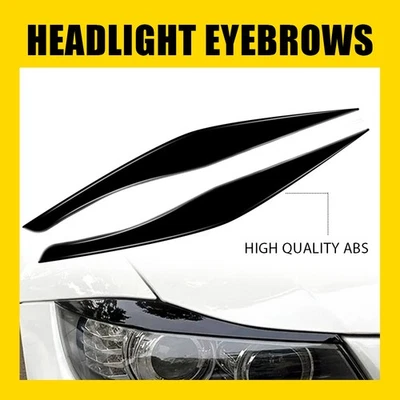Borde de cejas de párpados de faros negros para BMW Serie 3 E90 E91 2005-12 2006 2007 Foto 1 de 4