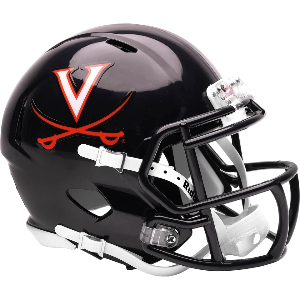 *SALE* VIRGINIA CAVALIERS NAVY SPEED THROWBACK MINI NCAA RIDDELL FOOTBALL HELMET - Image 1 of 1