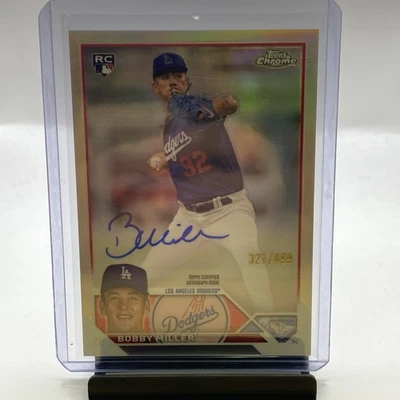 Bobby Miller 2023 Topps Chrome Update Refractor RC Auto /499 #RA-BM Dodgers - Image 1 of 2