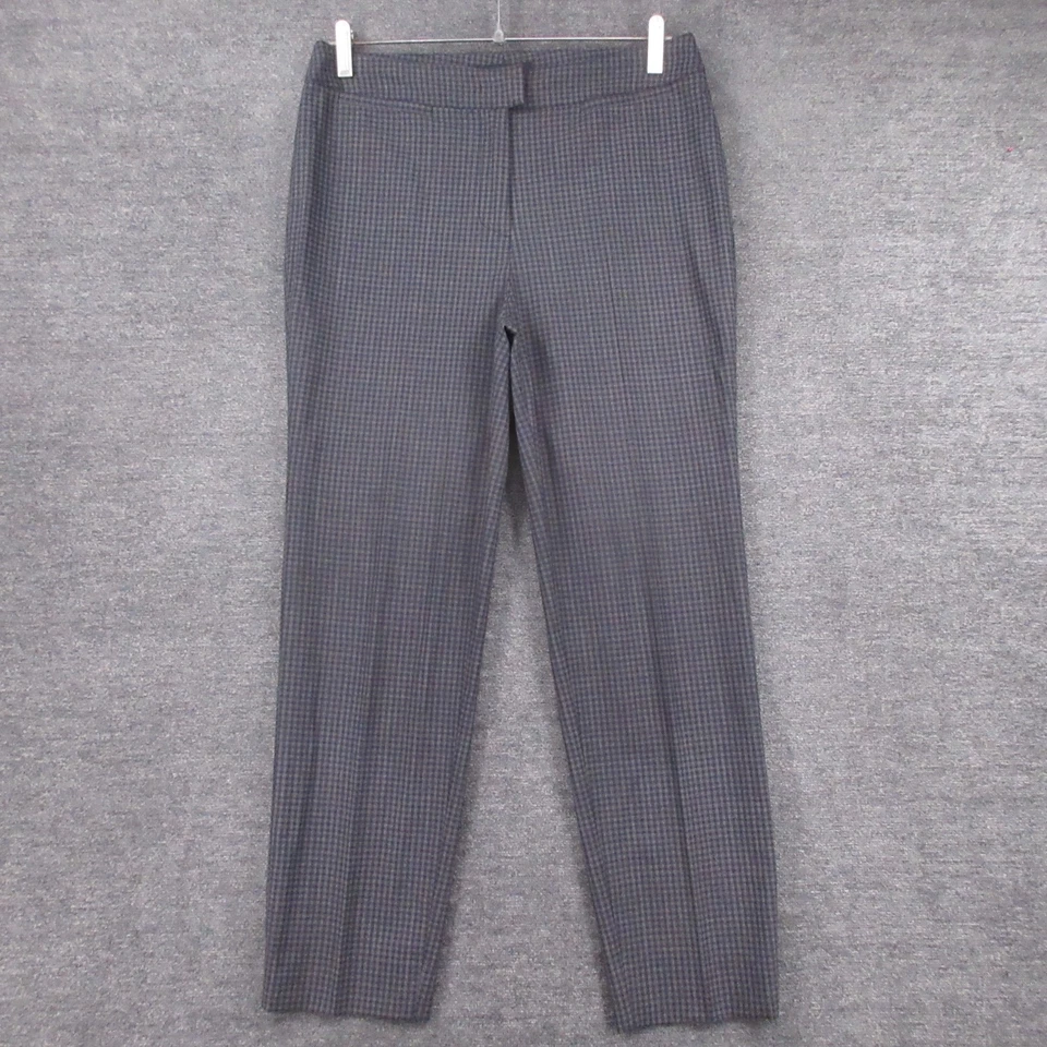 Piazza Sempione Pants Womens 44 EU Brigitte Blue and Gray Check Cropped Trouser - Image 1 of 4