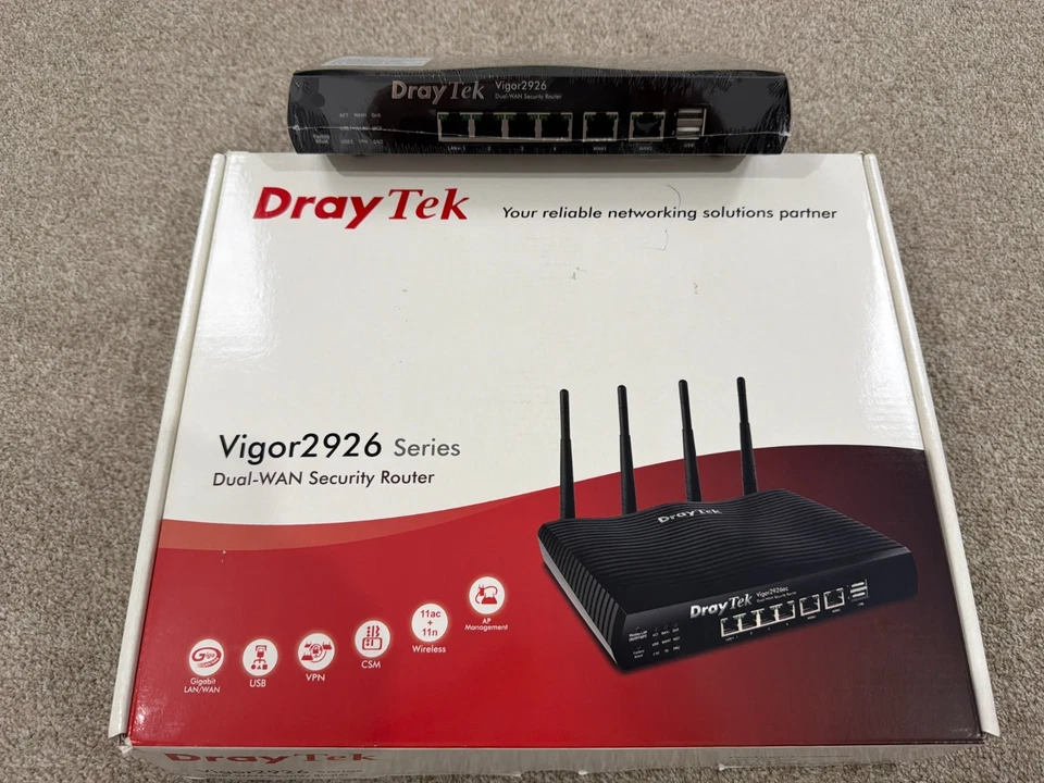 DrayTek Vigor 2926 Dual-WAN Security Router Non-WiFi Ref001 - Image 1 of 4
