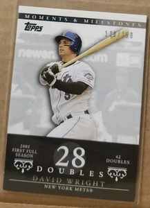 2007 Topps Moments and Milestones #101 David Wright 28 Doubles New York Mets /150 - Bild 1 von 2