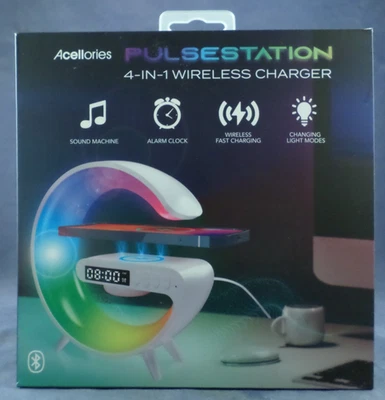 4-in-1 Wireless Charger ,Go TF DC IN Speaker & Night Light Alarm Clock. - Image 1 of 4