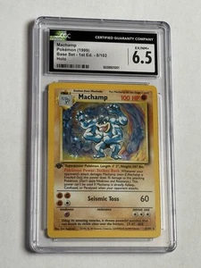 1999 Pokémon 1st Edition Base Machamp Holo 8/102 CGC 6.5 - Picture 1 of 2