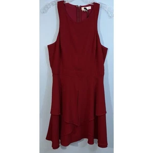 Chandi & Lia Womens Medium Red Sleeveless Tiered MIDI Dress NWT - Picture 1 of 8
