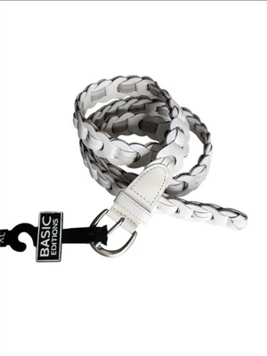 Новый с Ярлыками основные издания белый плетеный из натуральной кожи ремень регулируемый размер XL - Изображение 1 из 4