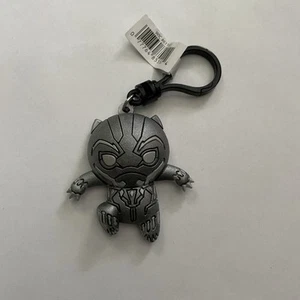 Marvel 3D Black Panther Bag Clip Keychain Silver Metallic - Picture 1 of 6