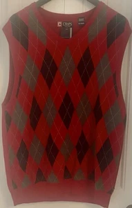 Chaps Men XL Red Sweater Vest NWT (F129) - Picture 1 of 1