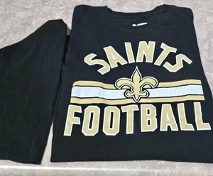 ¡Nuevo! NFL NEW ORLEANS SAINTS-Negro Cttn, Hombres LS, Logo Athletic Fan Camiseta-(L) - Imagen 1 de 3