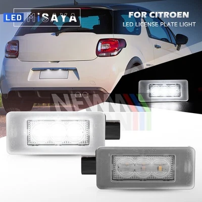 2x Canbus LED License Plate Lights For Citroen C3 C4 Cactus Picasso C5 Aircross - Image 1 of 4