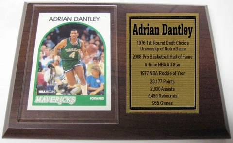 Dallas Mavericks Adrian Dantley Basketball Card Plaque Cover