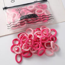 100Pcs Elastic Hair Ties Ponytail Rubber Bands Ropes Ring Scrunchies Kids Girls