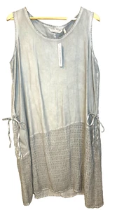 SOFT SURROUNDINGS Sleeveless Tank Sky Clouds Gray Gathered Drawstring Sides XL - Picture 1 of 7