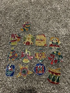 Vintage Buntglas Weihnachtsschmuck Sonnenfänger Konvolut - Bild 1 von 5